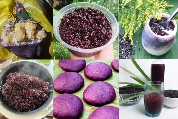 Dishes made from black rice