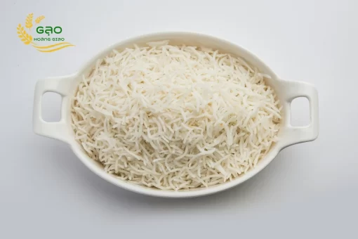 Basmati rice grains are long and slender