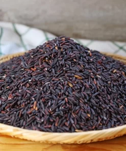 Black rice has a distinctive dark purple color